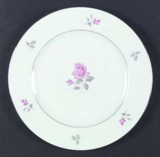 Wyndham Maxine Dinner Plate, Fine China Dinnerware   Pink Roses & Buds On Rim &