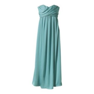TEVOLIO Womens Satin Strapless Maxi Dress   Blue Ocean   8