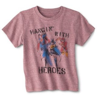 DC Comics Infant Toddler Boys Short Sleeve Superhero Tee   Vintage Red 2T