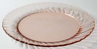 Cristal DArques Durand Rosaline Pink Luncheon Plate   Pink,Swirl Optic Bowl, Bu