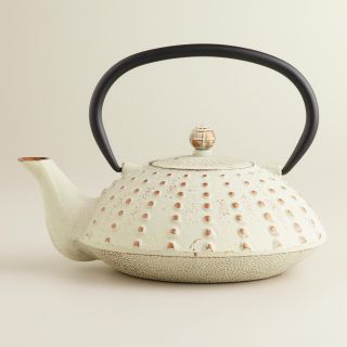 Ivory Hobnail Cast Iron Teapot   World Market