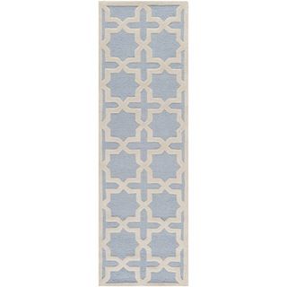 Safavieh Handmade Moroccan Cambridge Light Blue Wool Rug (26 X 8)