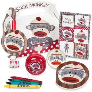 Sock Monkey Red Party Favor Box