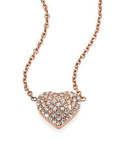 Michael Kors Pave Heart Pendant Necklace   Rose Gold
