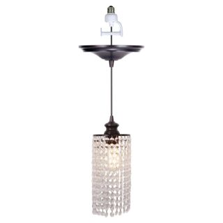 Worth Home Products Instant Pendant Light with Clear Glass Shade   Brushed
