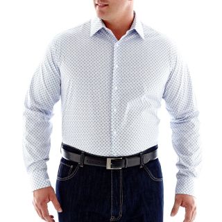 CLAIBORNE Printed Woven Shirt Big and Tall, White, Mens