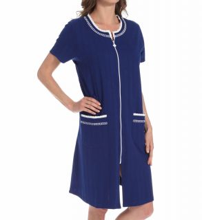 Eileen West 5114600 Navy Short Zip Robe