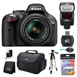 Nikon D5200 DX Format Digital SLR Camera 18 55mm and Flash Kit