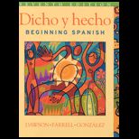Dicho Y Hecho : Beginning Spanish and Student Cassette   With Tape