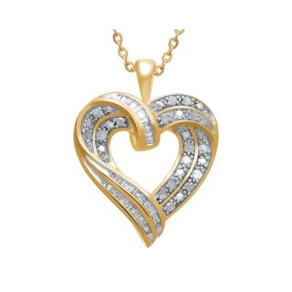 1/2 CT. T.W. Diamond Heart Pendant, Yellow, Womens