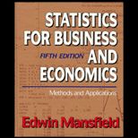 Statistics for Business and Economics  Methods and Applications   Text Only