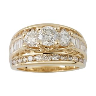3 CT. T.W. Diamond 14K Gold Bridal Ring Set, Womens