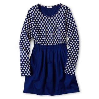 JOE FRESH Joe Fresh Dotty Dress   Girls 4 14, Blue, Girls