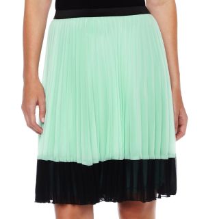Worthington Pleated Colorblock Skirt, Black