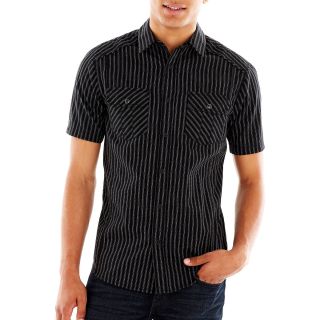 Chalc Striped Woven Shirt, Black, Mens