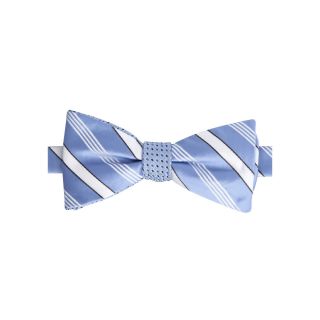 Stafford Scout Stripe Pre Tied Contrast Knot Bow Tie, Blue, Mens