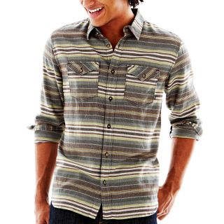Vans Long Sleeve Striped Woven Shirt, Coffee Bean Illmat, Mens