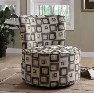 Coaster Swivel Accent Chair with Square Pattern