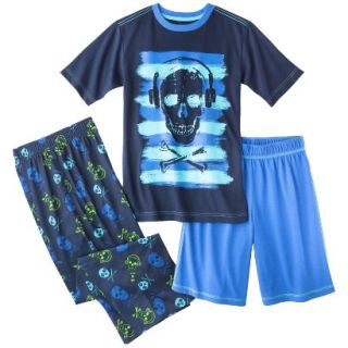 Cherokee Boys 2 Piece Short Sleeve Skull Pajama Set   Blue M