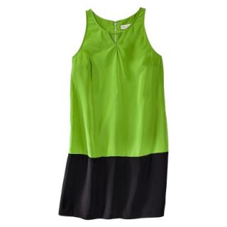 Merona Womens Colorblock Hem Shift Dress   Zuna Green/Black   M