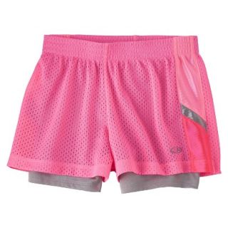 C9 by Champion Girls 2 Fer Mesh Short   Pink S