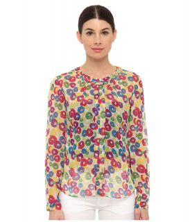 Armani Jeans All Over Flower Print Silk Blouse Womens Blouse (Multi)