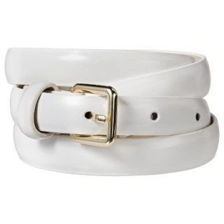 Merona Patent Skinny Belt   White XL