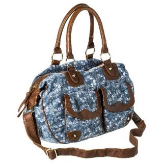 Mossimo Supply Co. Floral Satchel Handbag with Crossbody Strap   Blue