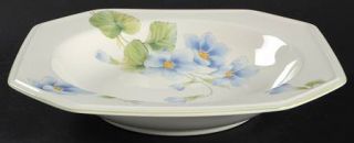 Mikasa Blue Bell Rim Soup Bowl, Fine China Dinnerware   Continental,Multisided,B