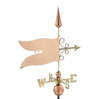 Good Directions Banner Weathervane   Polished Copper