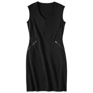 Mossimo Petites V Neck Zipper Pocket Dress   Black XLP