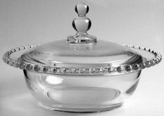 Imperial Glass Ohio Candlewick Clear (Stem #3400) 6 Candy Box/Jelly W/2 Ball Li