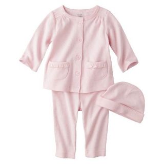 PRECIOUS FIRSTSMade by Carters Newborn Girls 3 Piece Layette Set   Pink 6 M