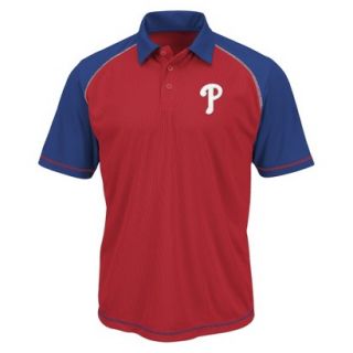 MLB Mens Philadelphia Phillies Synthetic Polo T Shirt   Red/Blue (S)
