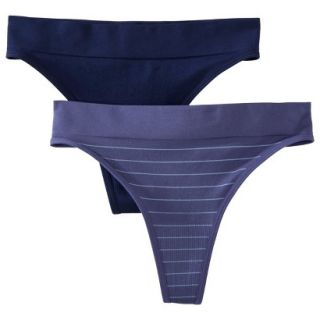 Gilligan & OMalley Womens 2 Pack Seamless Thong   Admiral Blue M