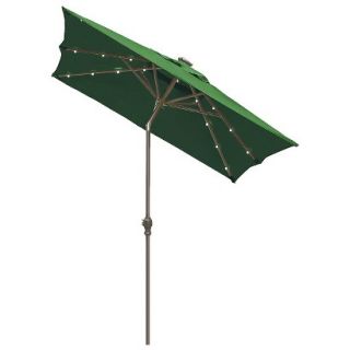 Square Solar Lighted Patio Umbrella   Hunter Green 9x7