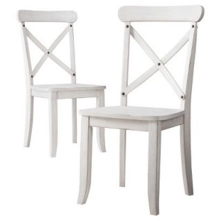 Dining Chair: French Country X Back Dining Chair   White (Set of 2)