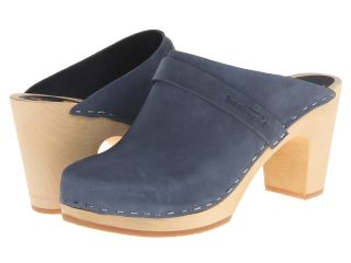Swedish Hasbeens Slip In Womens Clog Shoes (Blue)