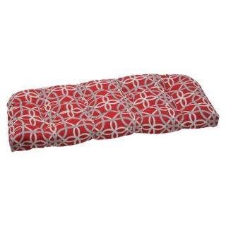 Outdoor Wicker Loveseat Cushion   Red/Brown Keene