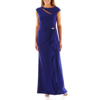 R & M Richards RM Collections Cap Sleeve Cutout Gown, Royal