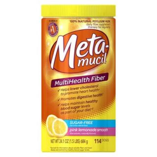 Metamucil Psyllium Fiber Supplement Pink Lemonade Sugar Free Smooth Texture