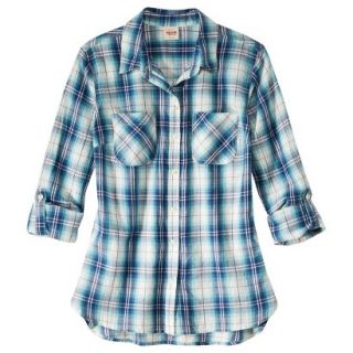 Mossimo Supply Co. Juniors Plaid Shirt   Blue XSM