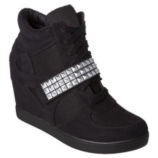 Womens Xhilaration Shayenne High Top Sneaker Wedge   Black 7