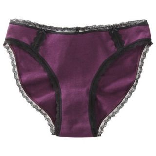 Gilligan & OMalley Womens Cotton With Lace Bikini   Embassy Purple XS