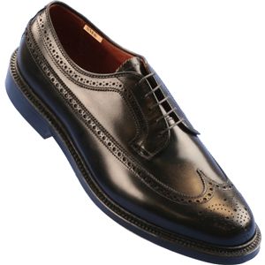 Alden Mens Long Wing Black Calf Shoes, Size 12 D   9753
