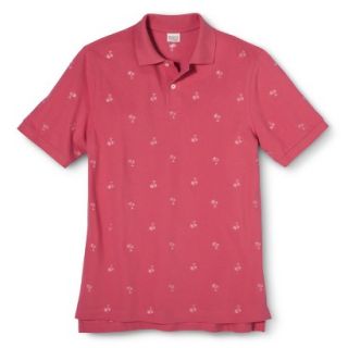Mens Classic Fit Print Polo Shirt SS Pink XL