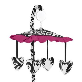 Hot Pink, Black and White Isabella Musical Mobile