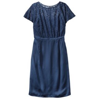 TEVOLIO Womens Plus Size Lace Bodice Dress   Office Blue 24W