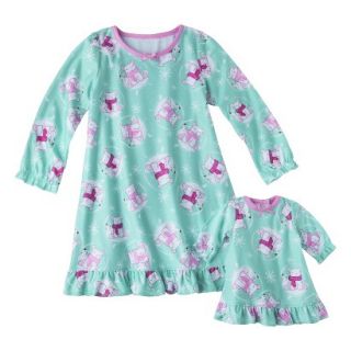Circo Infant Toddler Girls Polar Bear Nightgown w/ Doll Dress   Aqua 12 M