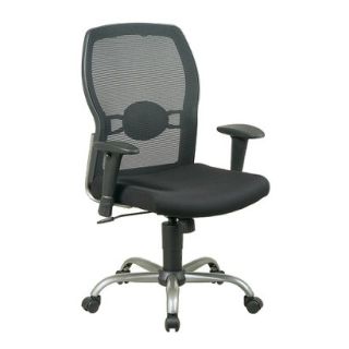 Office Chair: Office Star Screen Back Mesh Seat Chair   Black